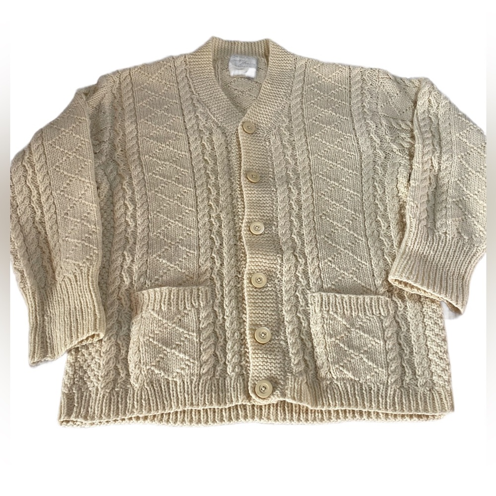 Kennedy Of Ardara Women’s Irish Made 100% Wool Small Cardigan Knit Sweater VTG